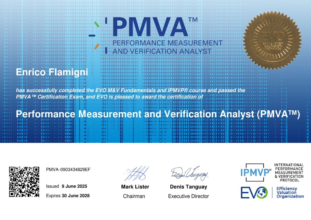 Certificato PMVA EVO - Ing. Enrico Flamigni